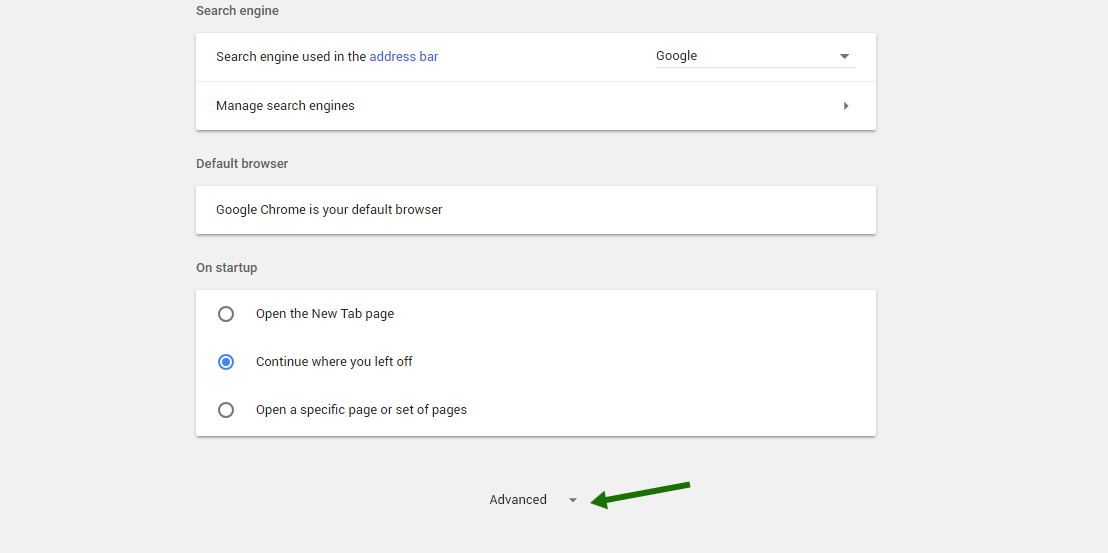 Disable push notifications in Chrome - step 1