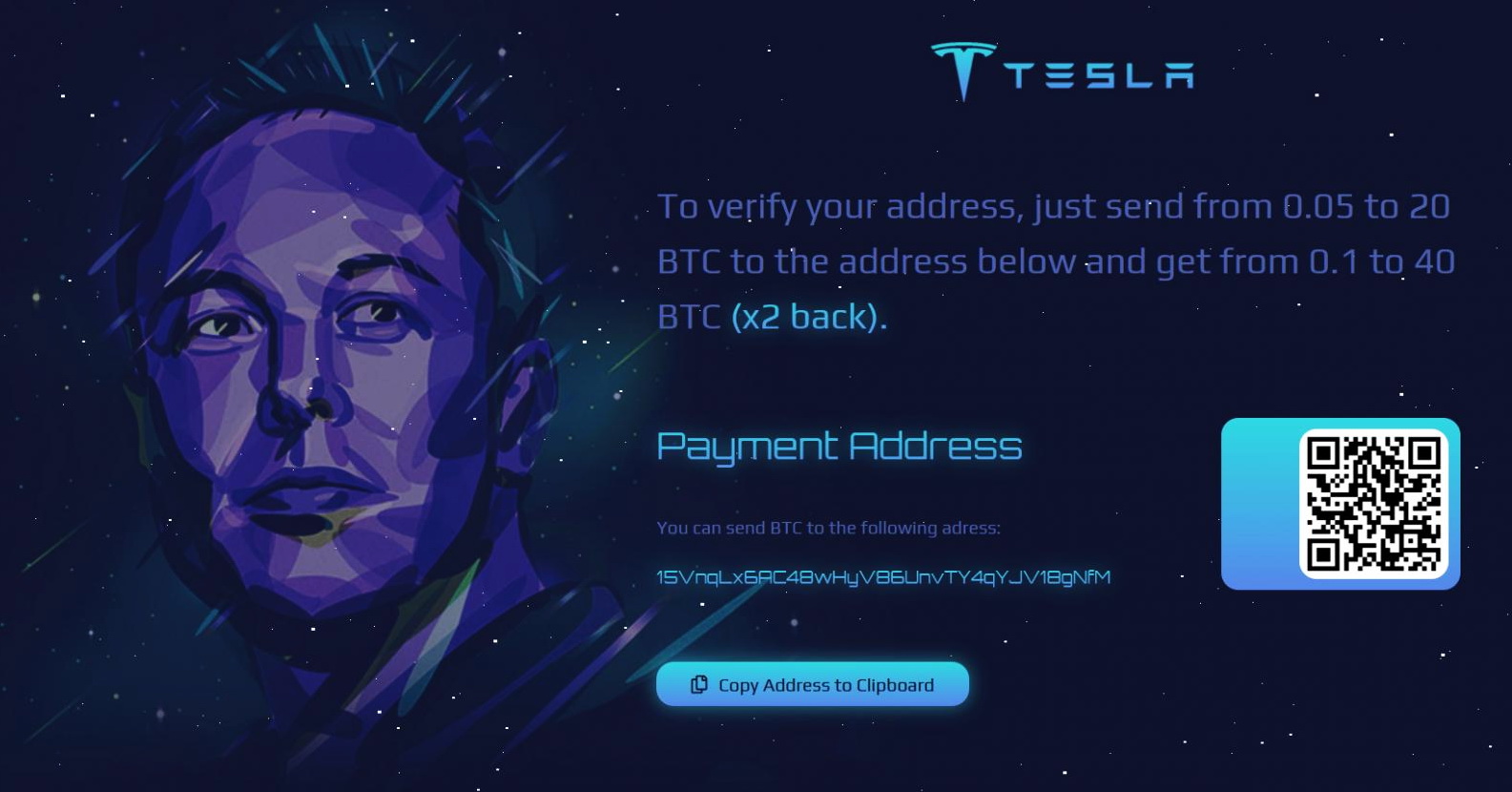 Cryptocurrency giveaways of Elon Musk