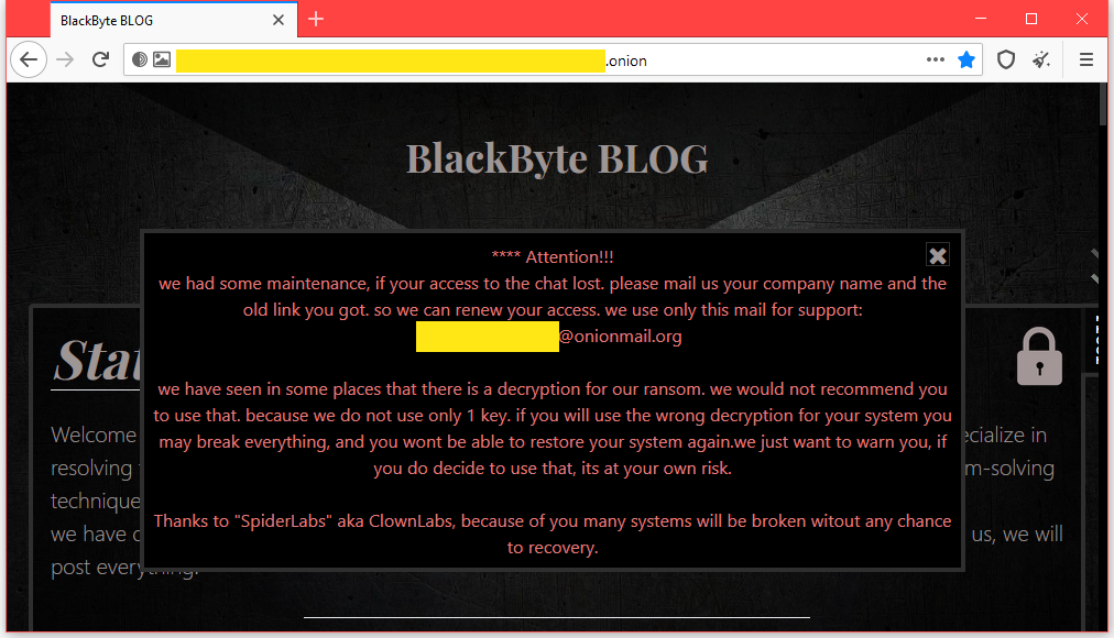 decryptor for BlackByte ransomware