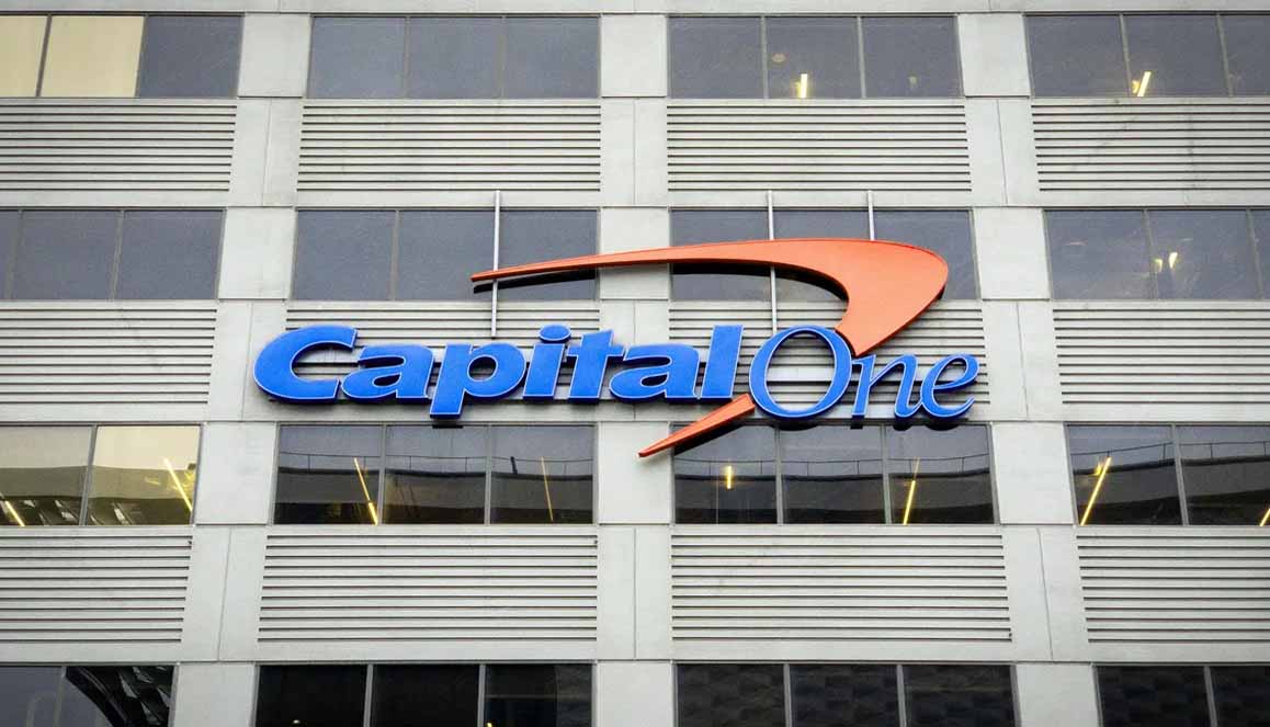 Capital One Bank logo on the wall
