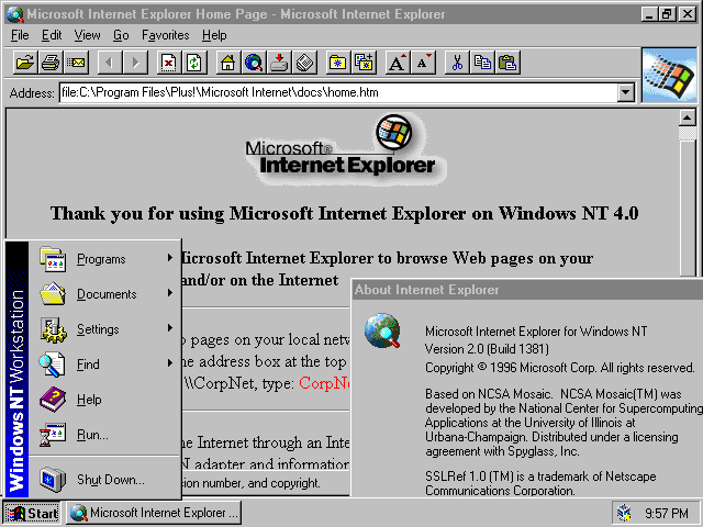 Internet Explorer 1.0 Win95