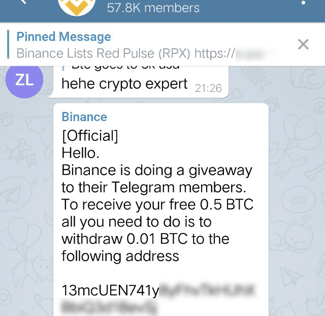 bitcoin scammer list telegram