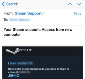 Steam confirmation code