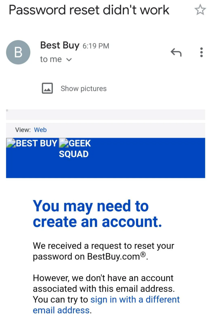 Phishing email with mistakes