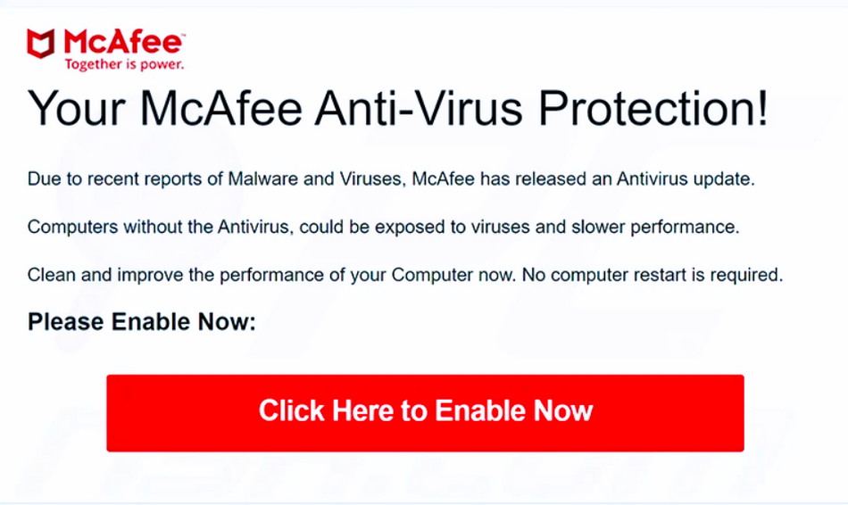 McAfee email scam giveaway
