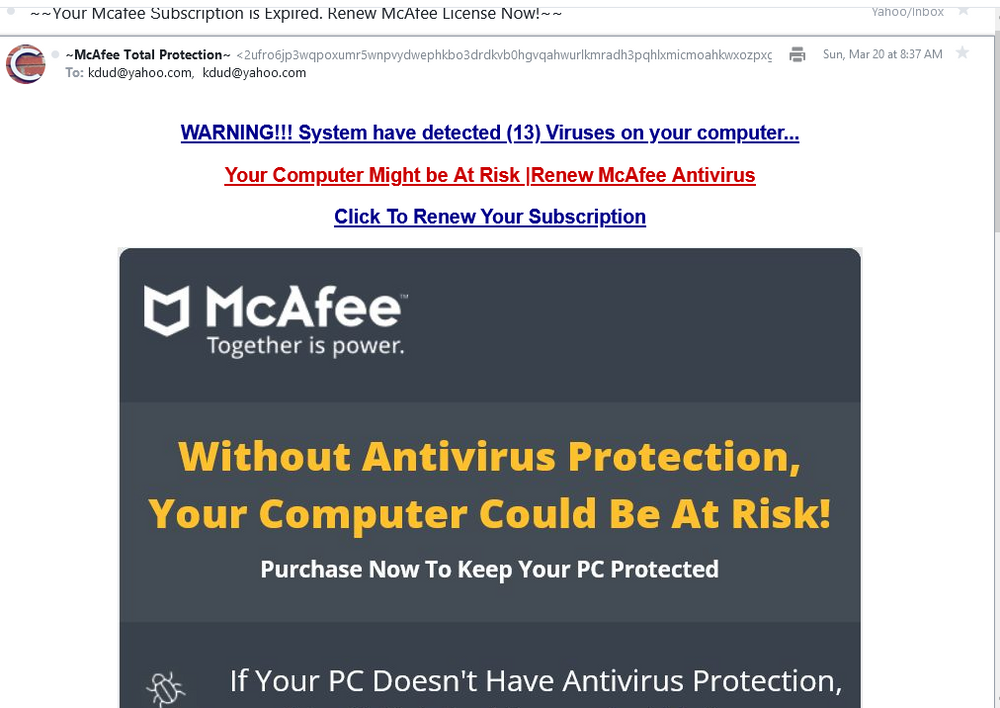 What Is McAfee Scam Email? Tips for Protection from McAfee Email Scam