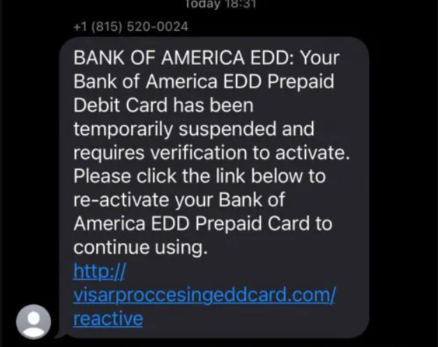 SMS spam example