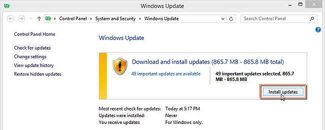 Update Operating System Windows