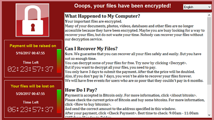 WannaCry ransom note