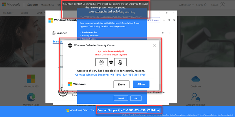 Fake Windows Defender Security warning