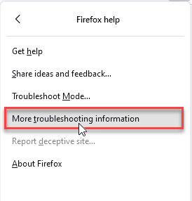 Next step to Firefox reset