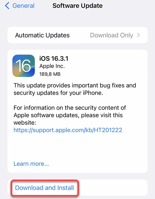 Software update IOS