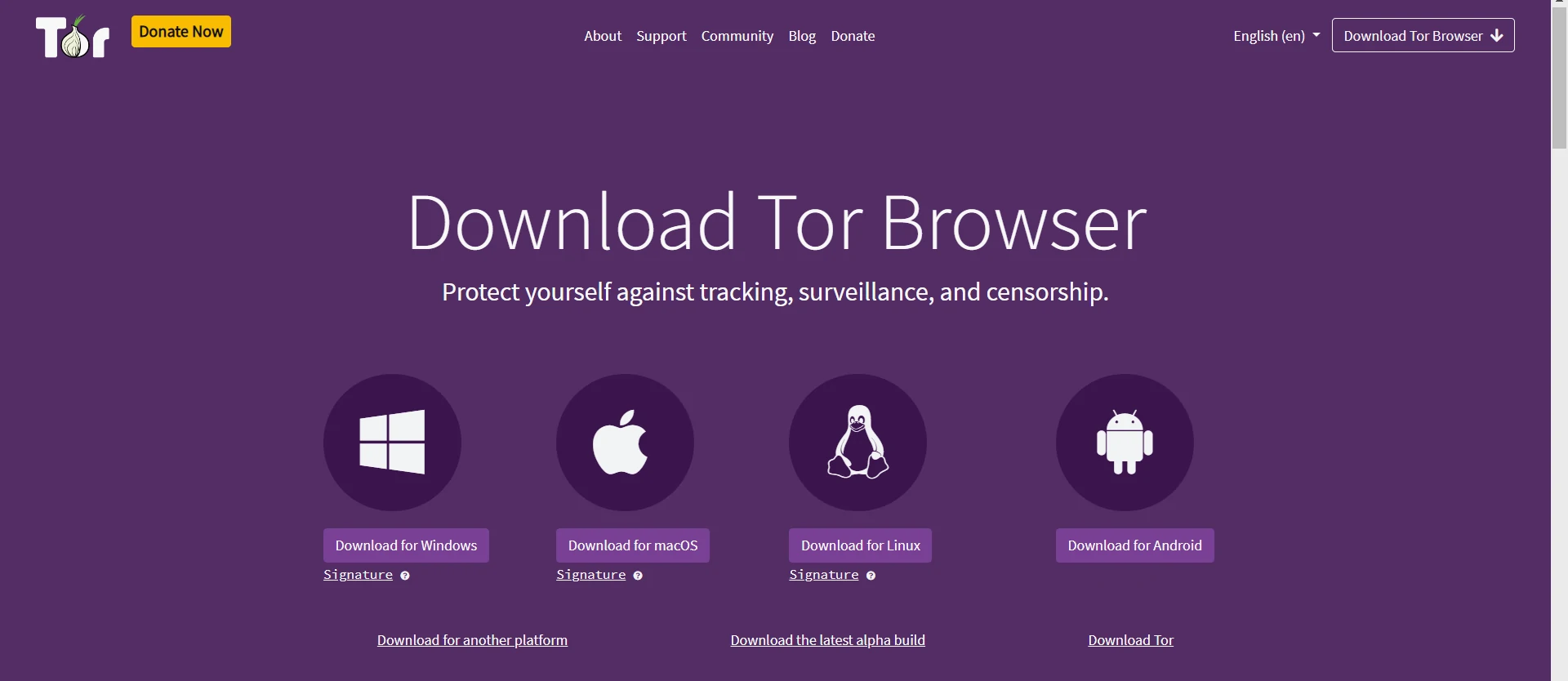 Tor browser download page