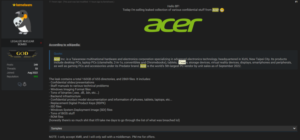 Acer BreachForums