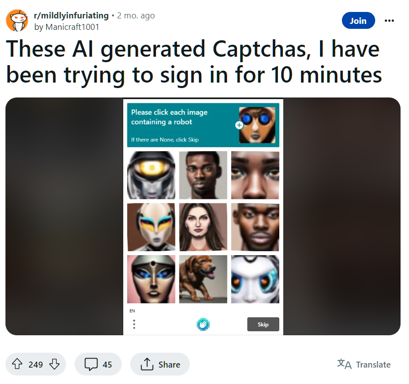 CAPTCHA in Discord and AI