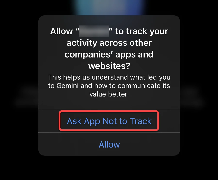 The app asks you to track your activity