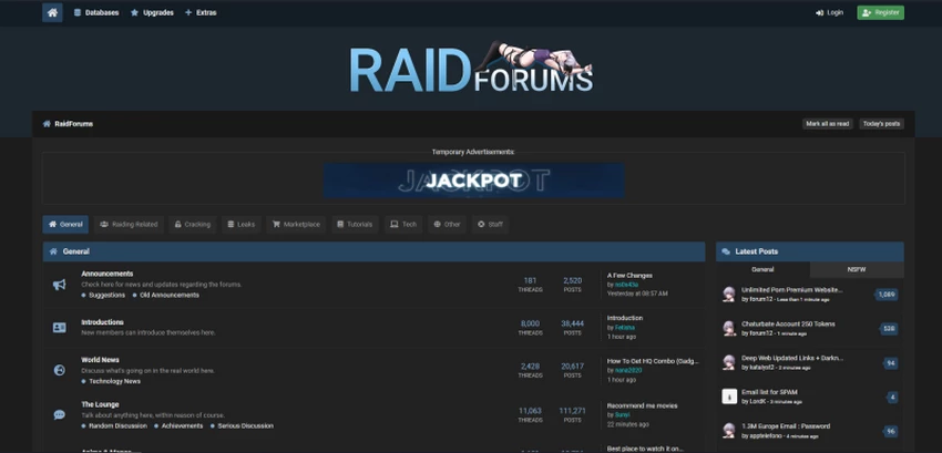 RaidForums main page