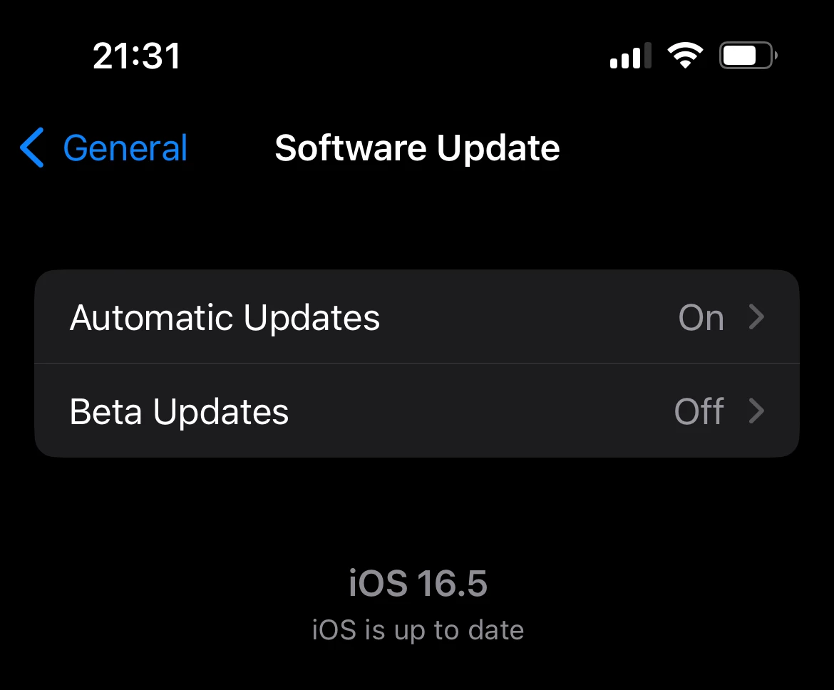 iOS updates