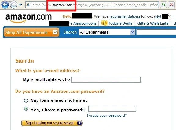 Fake Amazon Websites