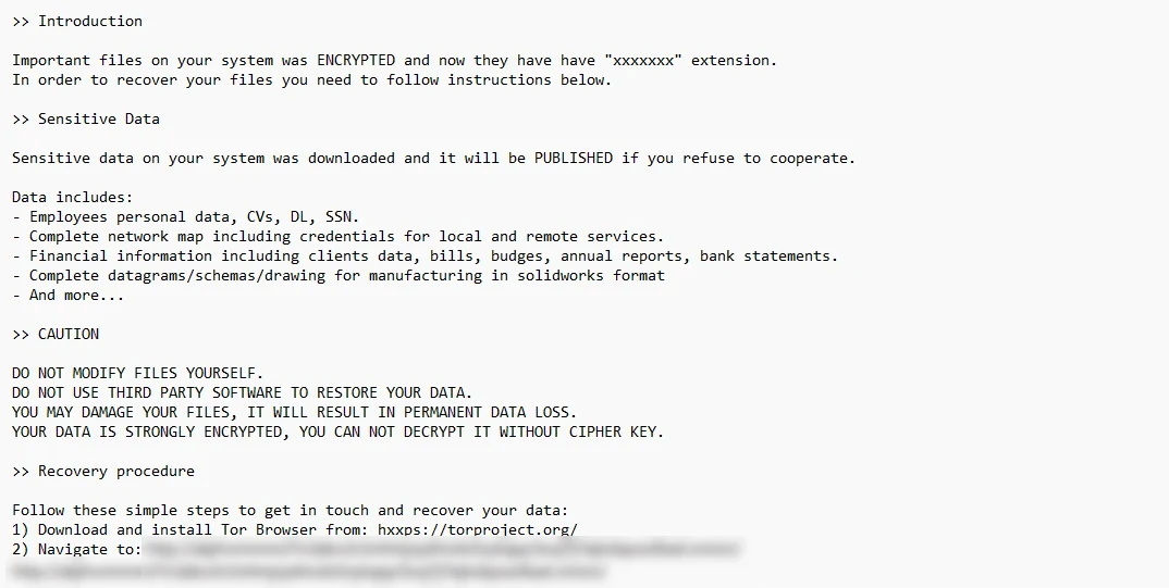 BlackCat Ransom Note screenshot