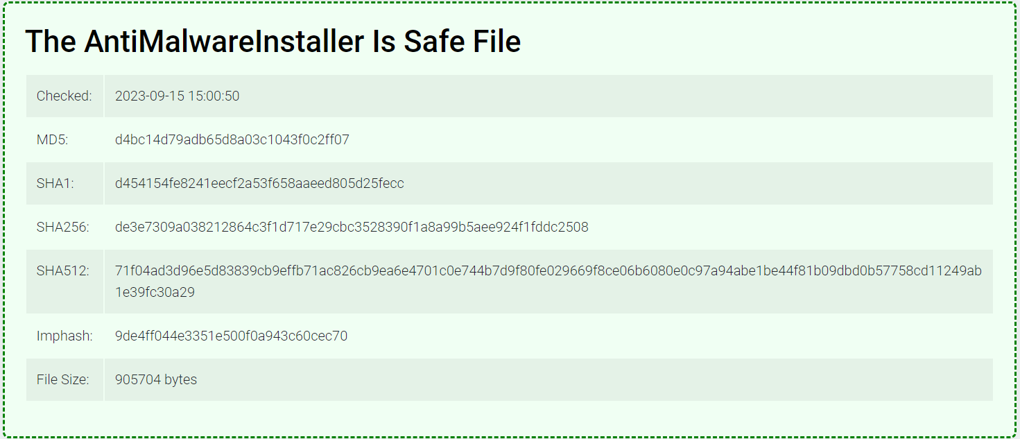 Safe file GridinSoft online virus scanner