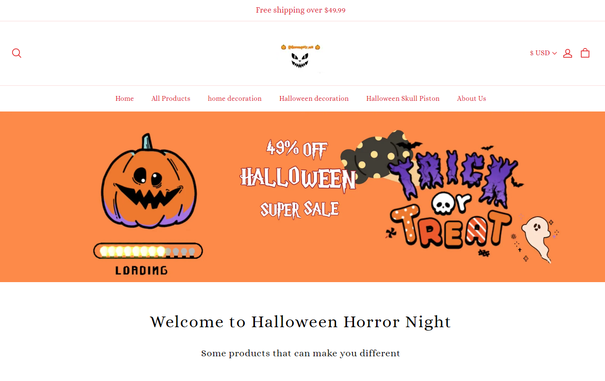 Halloween scam site example