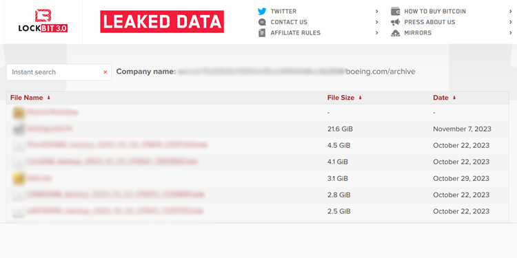 Boeing Data on the Darknet