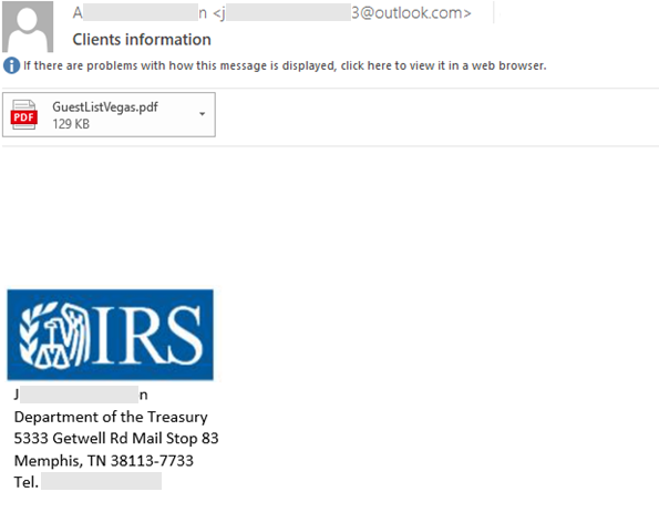 Fake IRS email