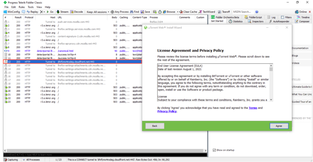 uTorrent Installer contacts a third-part provider