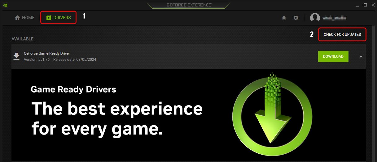 Nvidia driver update process screenshot