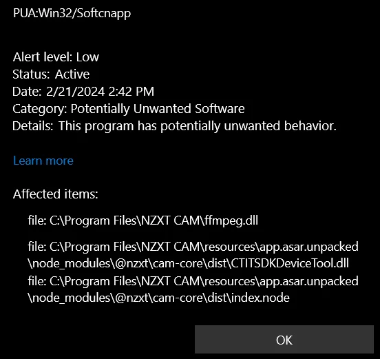 PUA:Win32/Softcnapp detection