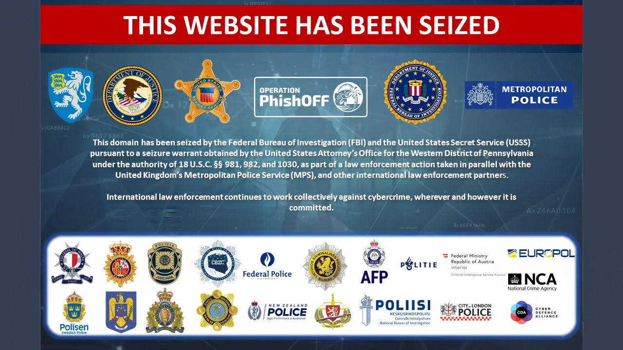 Seized website screenshot