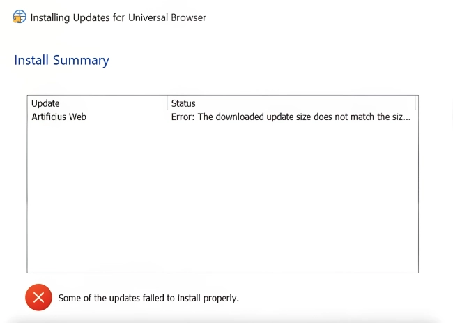 Universal Browser window screenshot