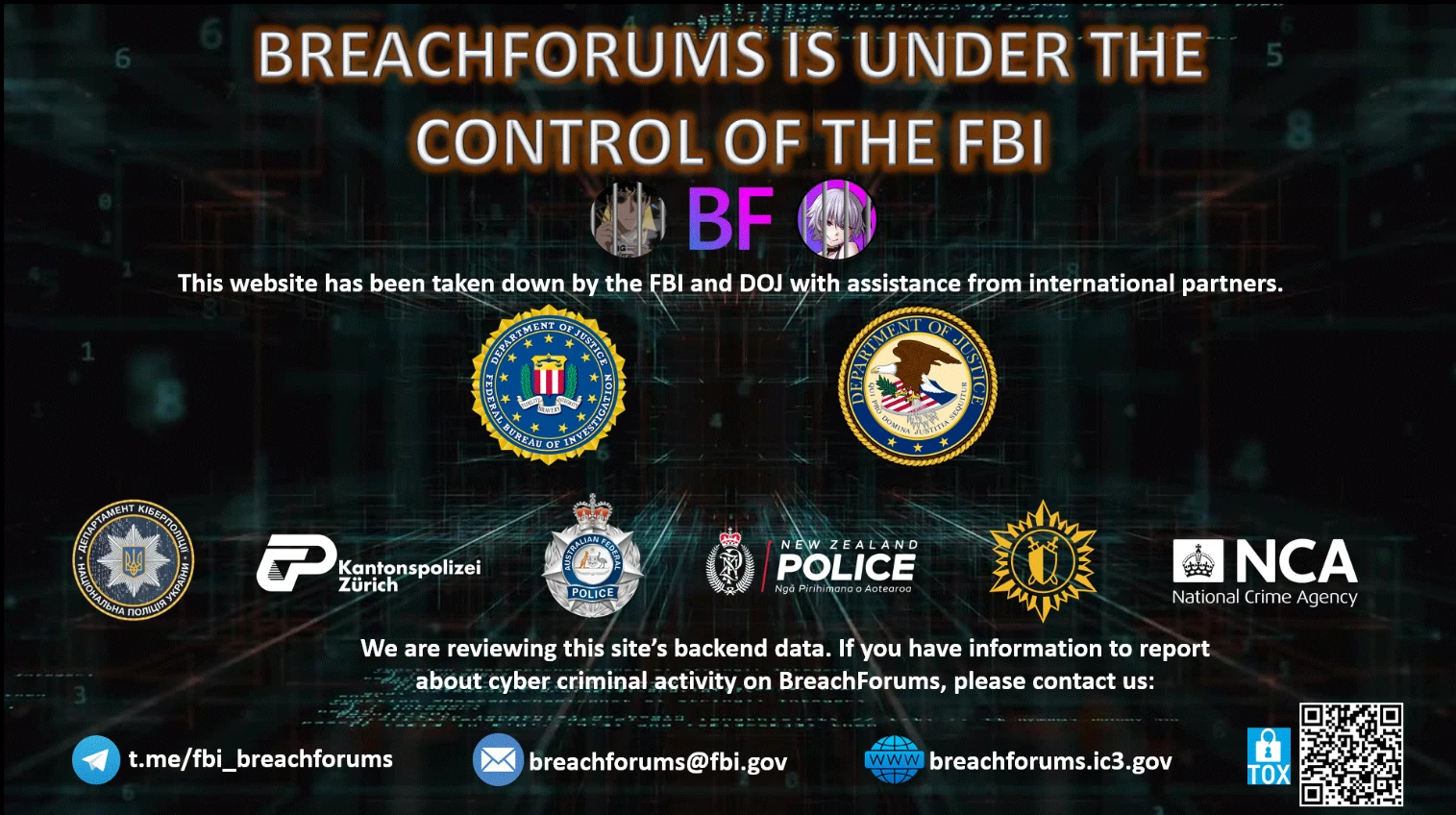 BreachForums FBI banner