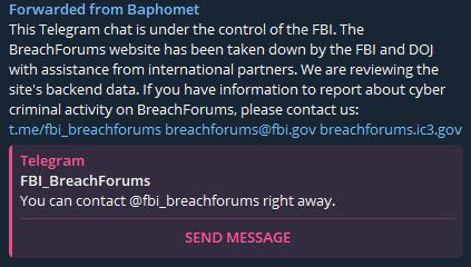 Telegram chat BreachForums