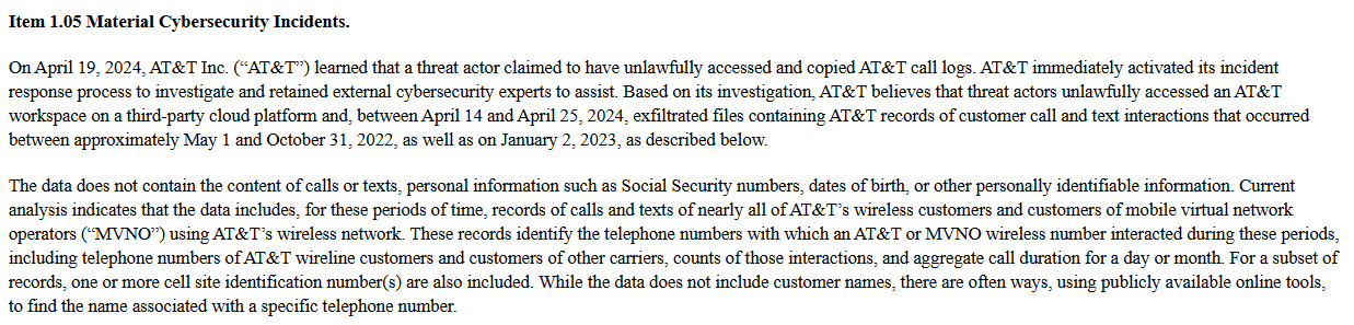 AT&T Filing