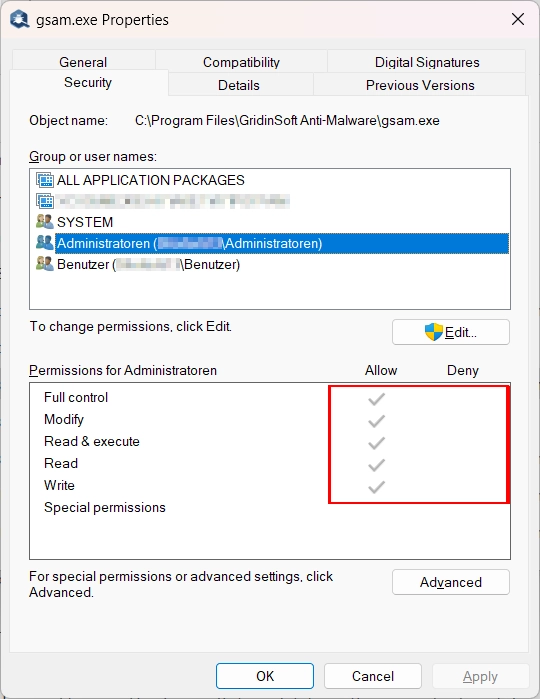 Upgrade file permissions