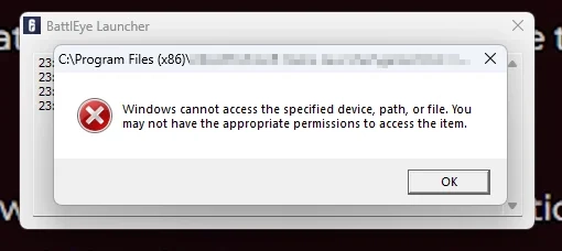 Windows cannot access the specified device error