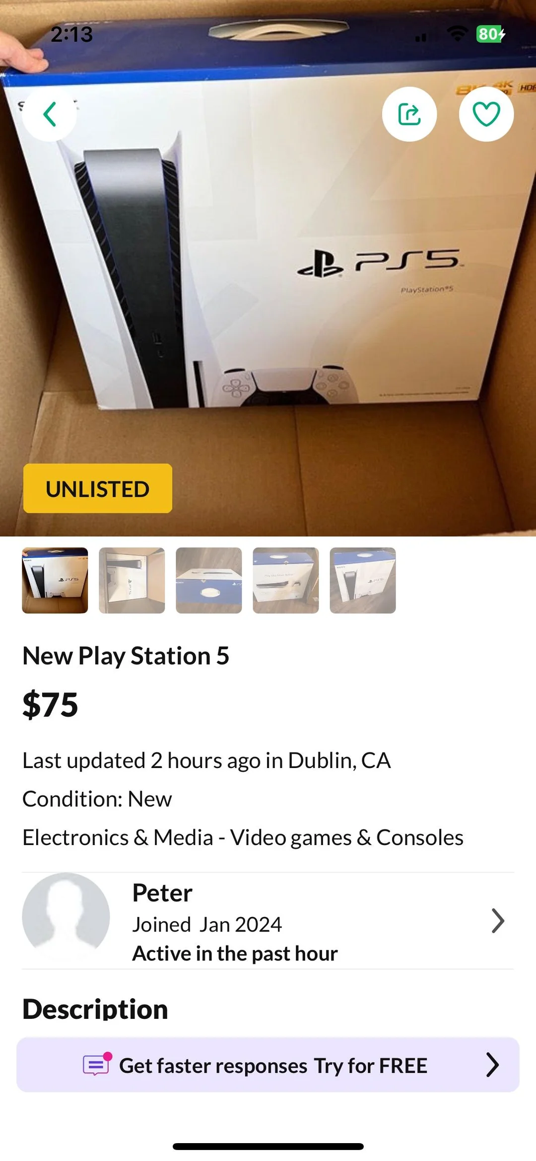 PS5 with very low price screenshot