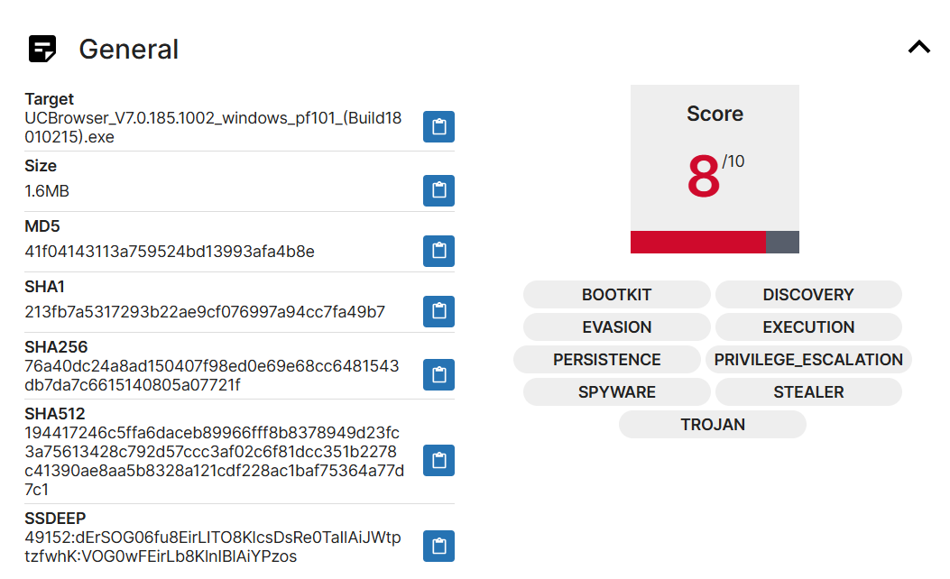 Tria.ge analysis UCbrowser