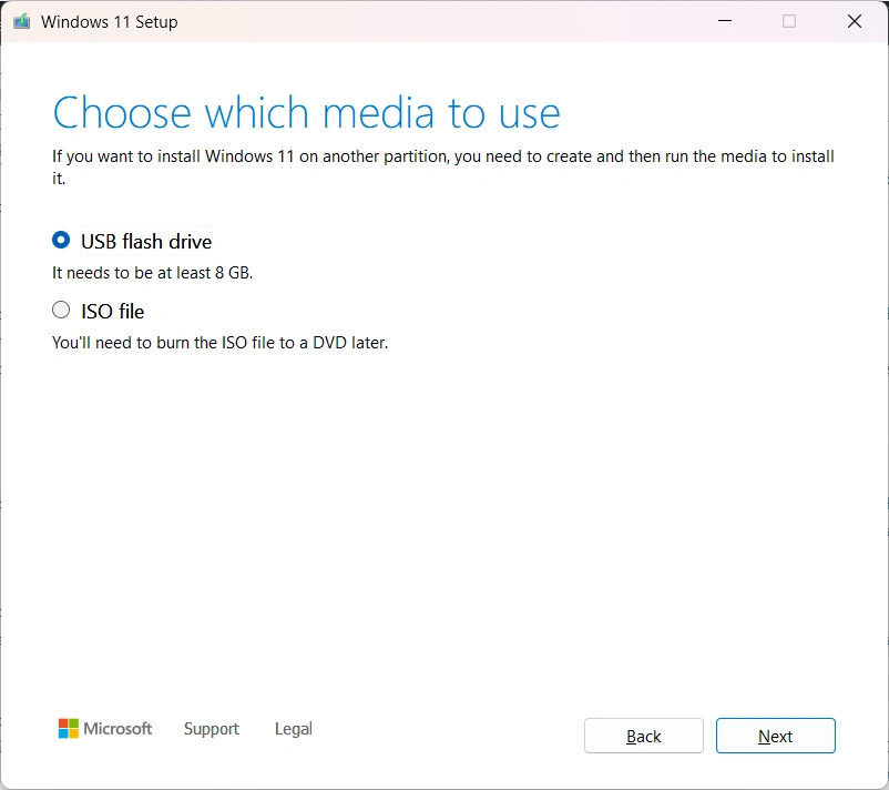 Windows media creation tool