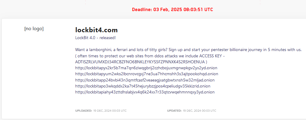 LockBit 4.0 offer
