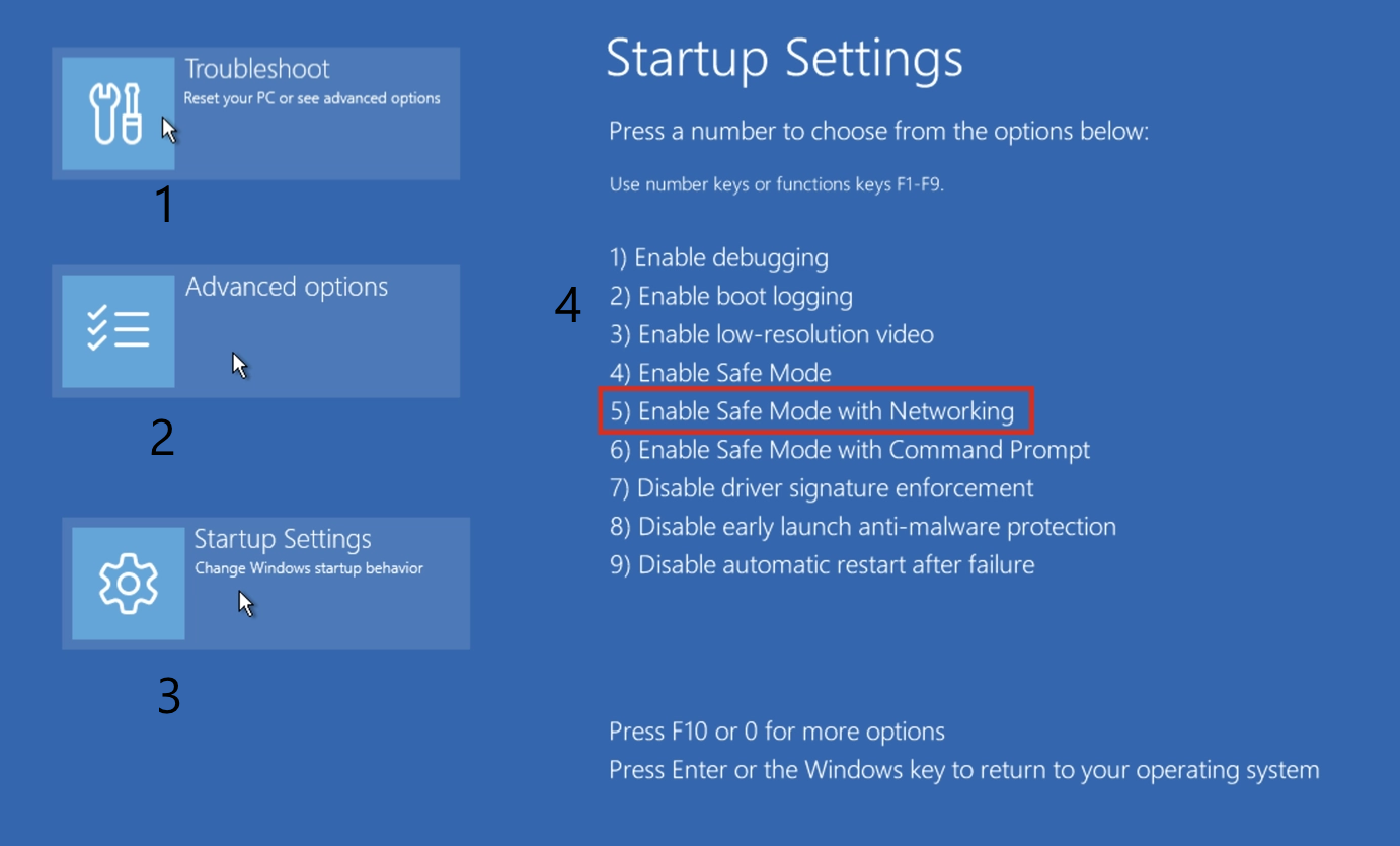 Steps to run pc in the safe mode