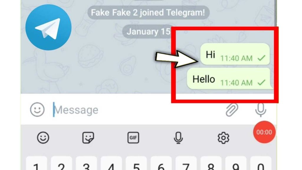 Telegram message has been delivered but not yet read.