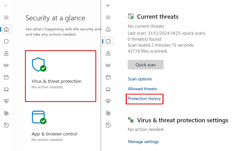 defender menu Trojan:JS/FakeUpdate.HNAP!MTB