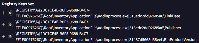 Modified registry keys