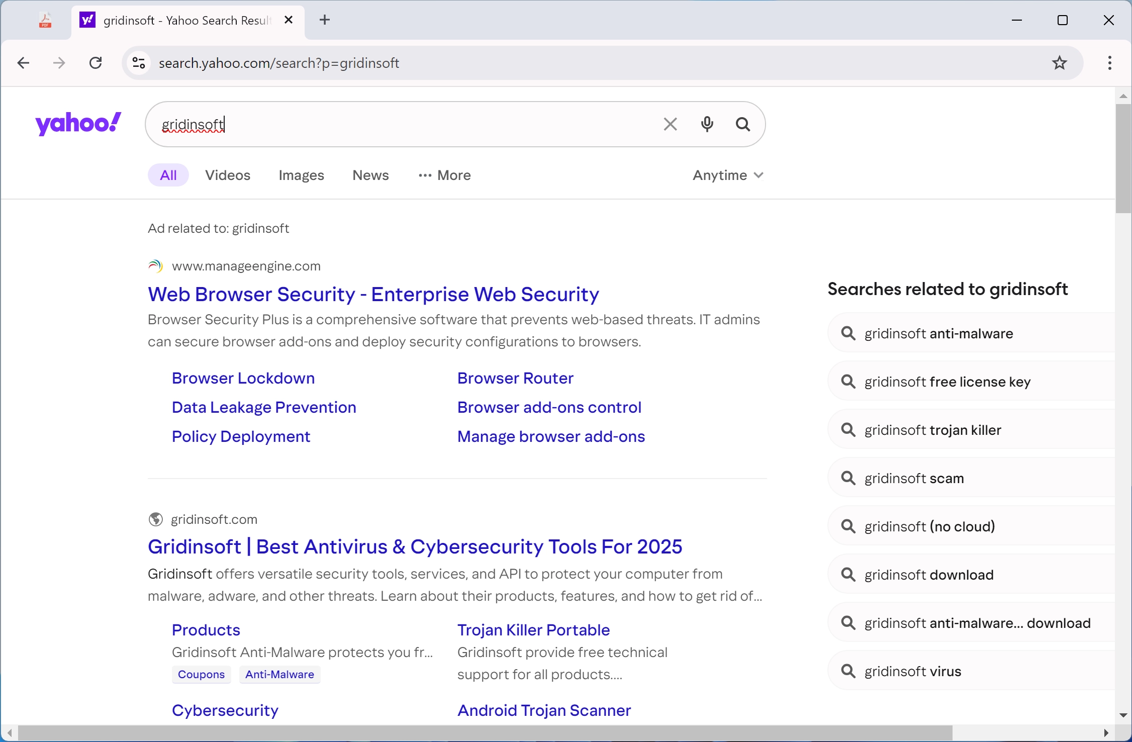 EpiBrowser search page screenshot