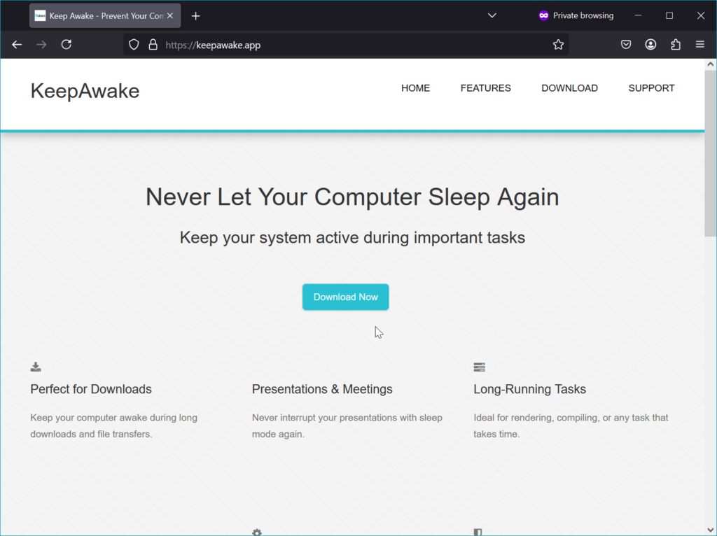 Keep Awake Website