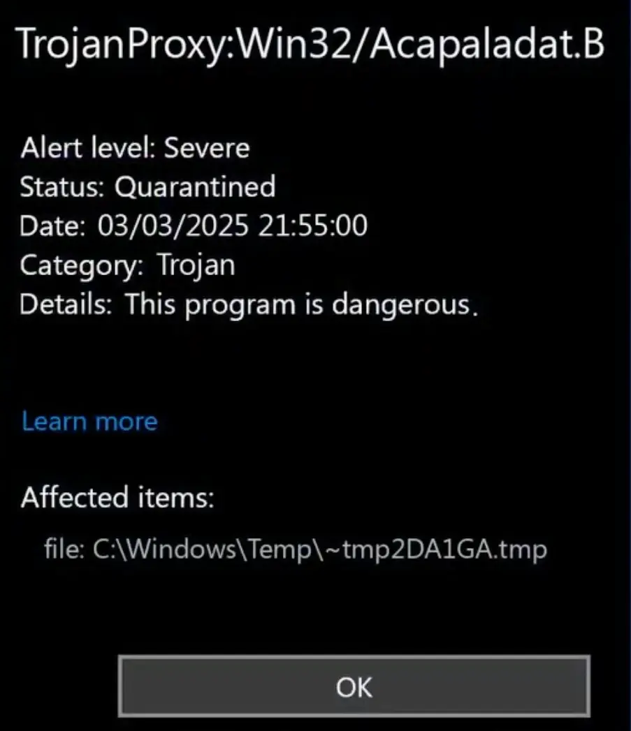 TrojanProxy:Win32/Acapaladat.B