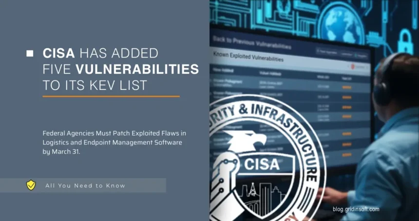 CISA Has Added Five Vulnerabilities To Its KEV List